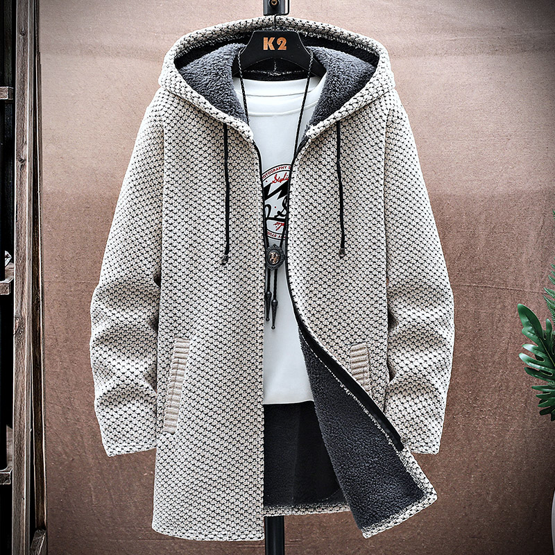 Wool Coat Peacoat - Men's Cardigan Cashmere Long Coat Sweaters