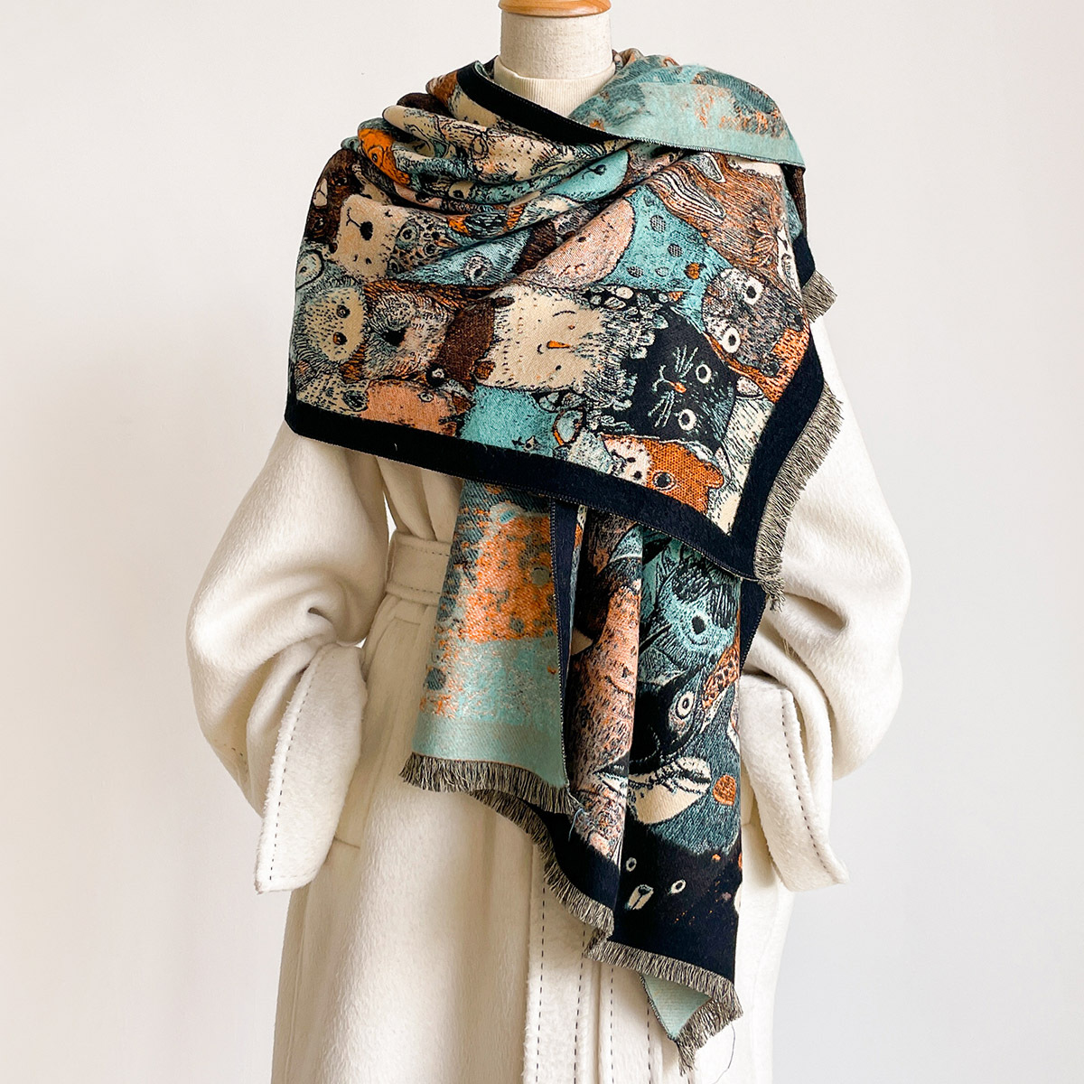 Women Imitation Cashmere Scarf - Shawl Wrap Winter ulasan dan harga