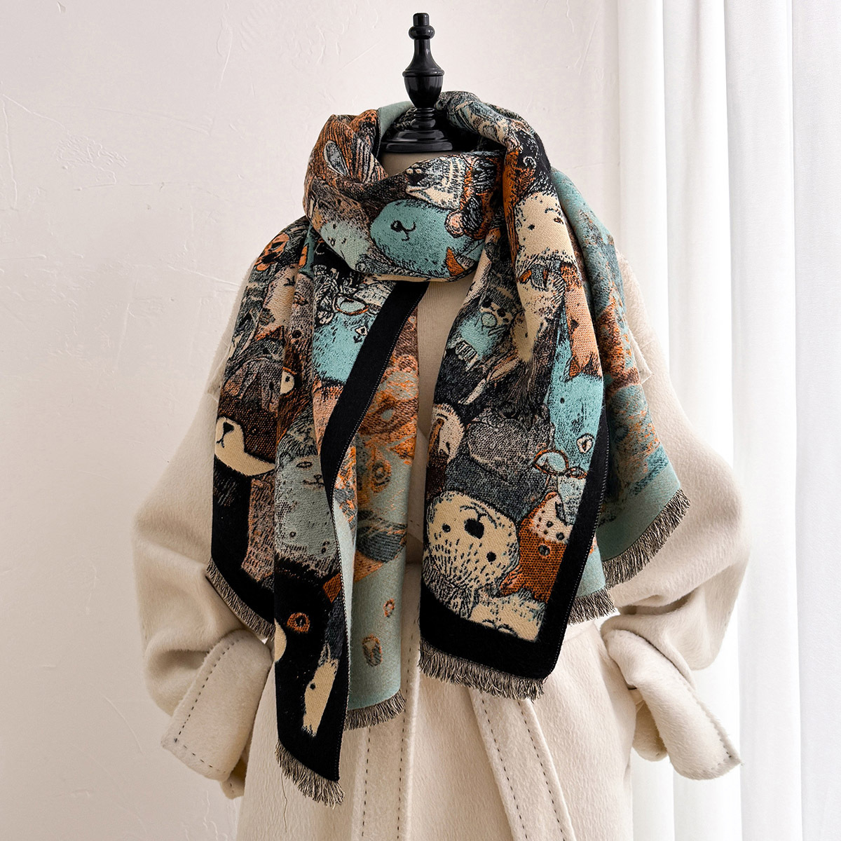 Women Imitation Cashmere Scarf - Shawl Wrap Winter ulasan dan harga