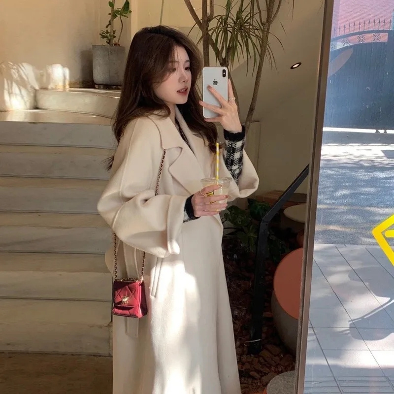 Double-sided Cashmere Big Coll - Wool Coat Peacoat ulasan dan harga