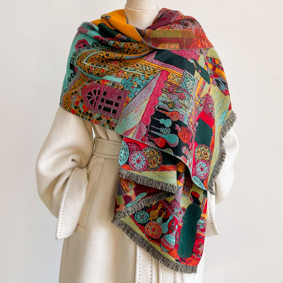 Women Imitation Cashmere Scarf - Shawl Wrap Winter ulasan dan harga