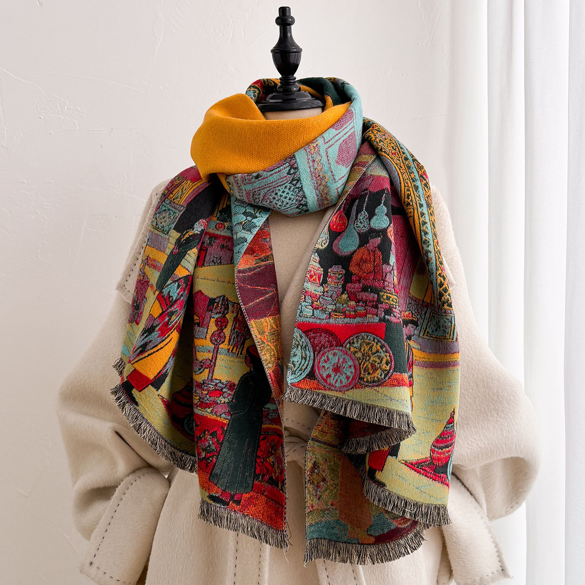 Women Imitation Cashmere Scarf - Shawl Wrap Winter ulasan dan harga