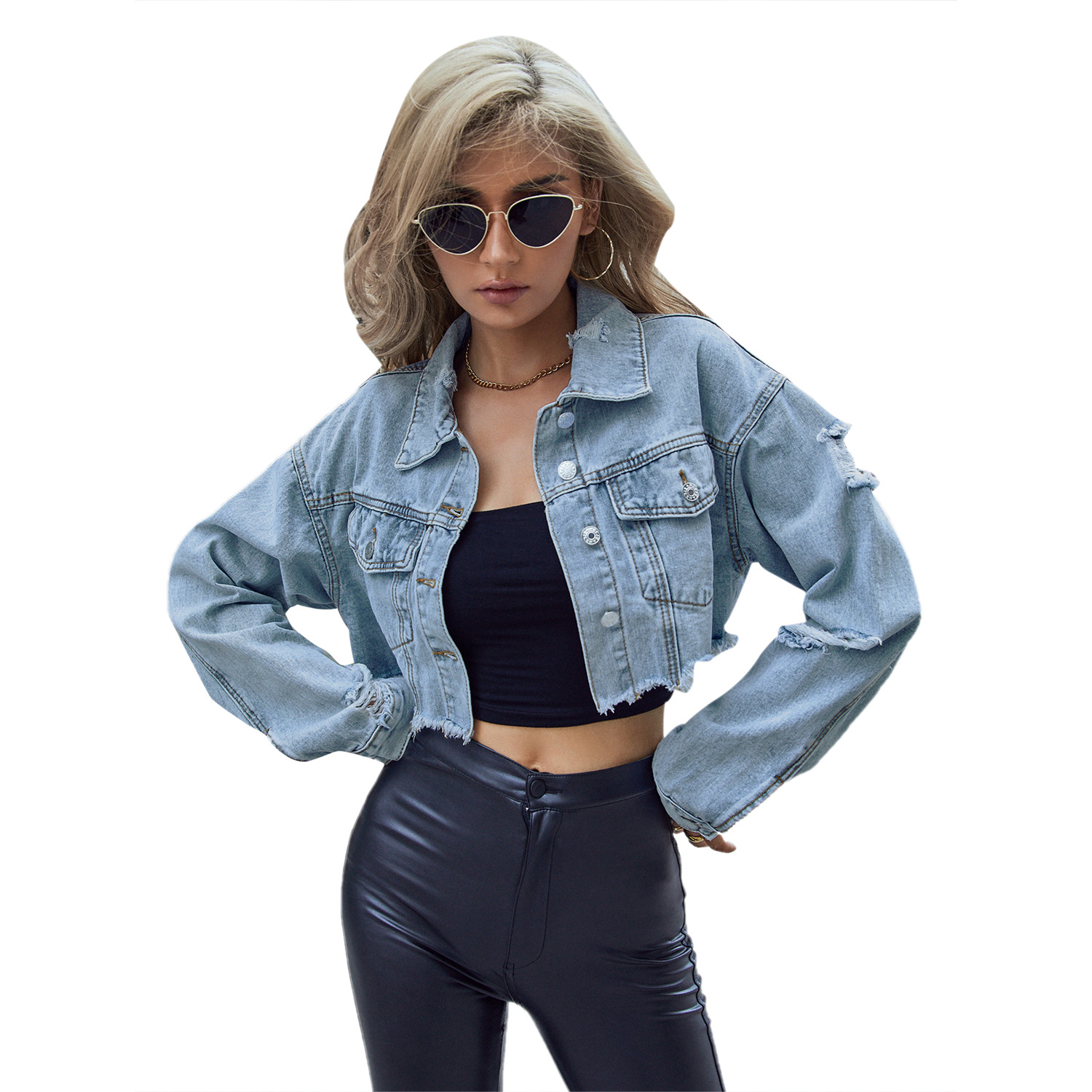 Women Denim Coats Solid Short  - Down Jacket Packable ulasan dan harga