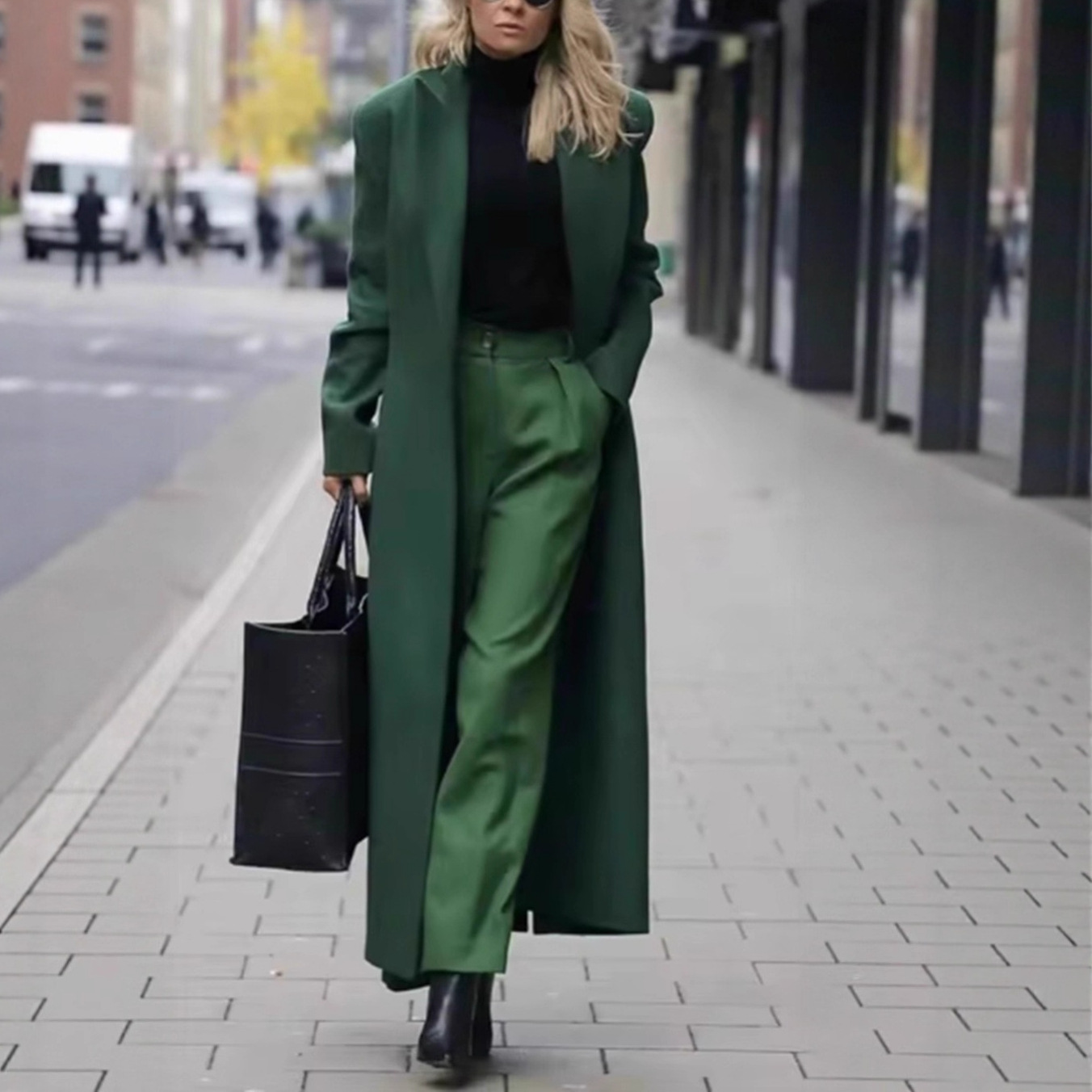 New Womens Double Breasted Lon - Wool Coat Peacoat ulasan dan harga